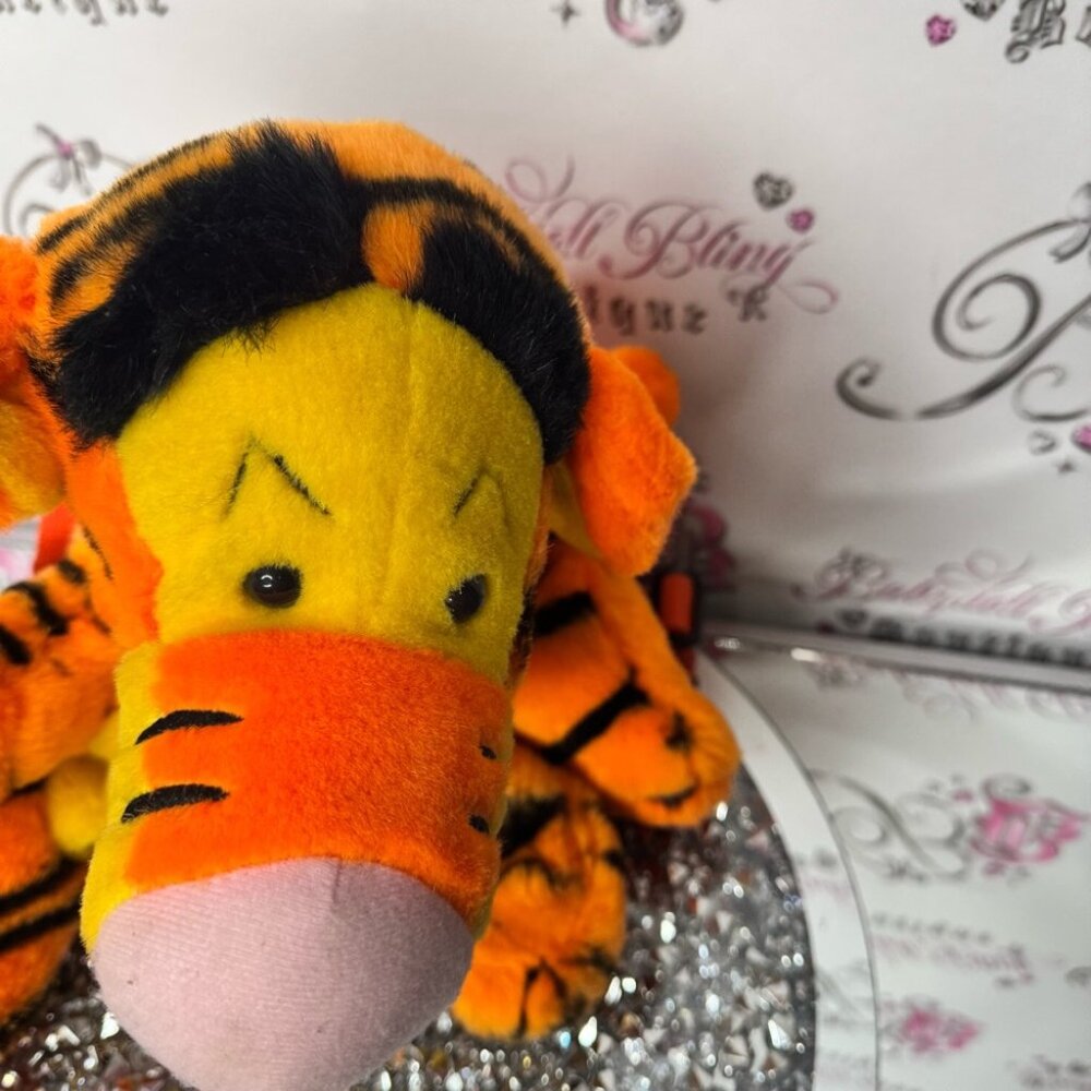 Disney tiger backpack Orange and Black Plush Toy backpack vintage zip up - Picture 6 of 10